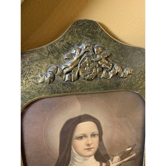 Vintage St. Therese Of Lisieux Ornate Framed Print, 8 X 10 Picture Flowers - Picture 2 of 12